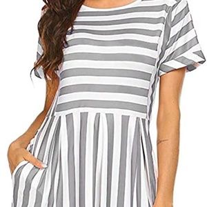 Summer Striped Short Sleeve Casual Dress